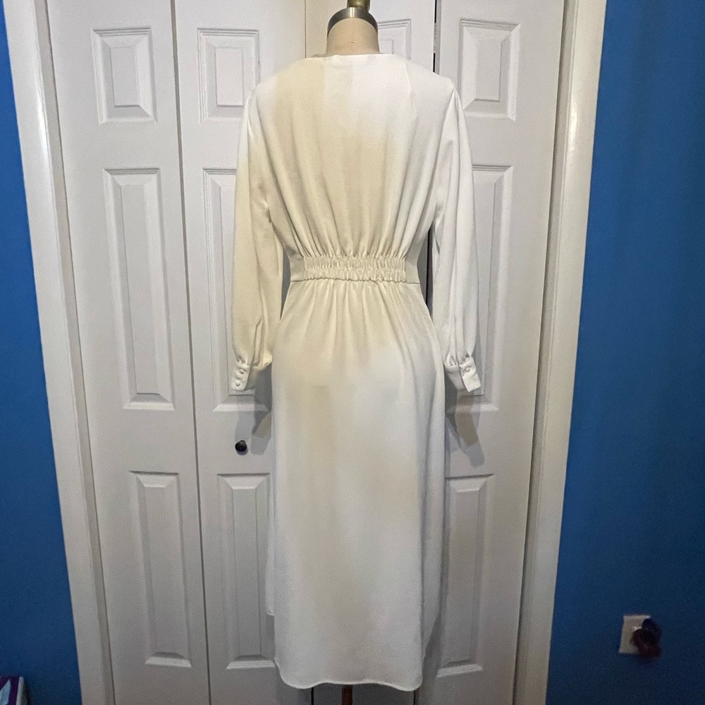 WHITE MIDI DRESS - Picture 3 of 5